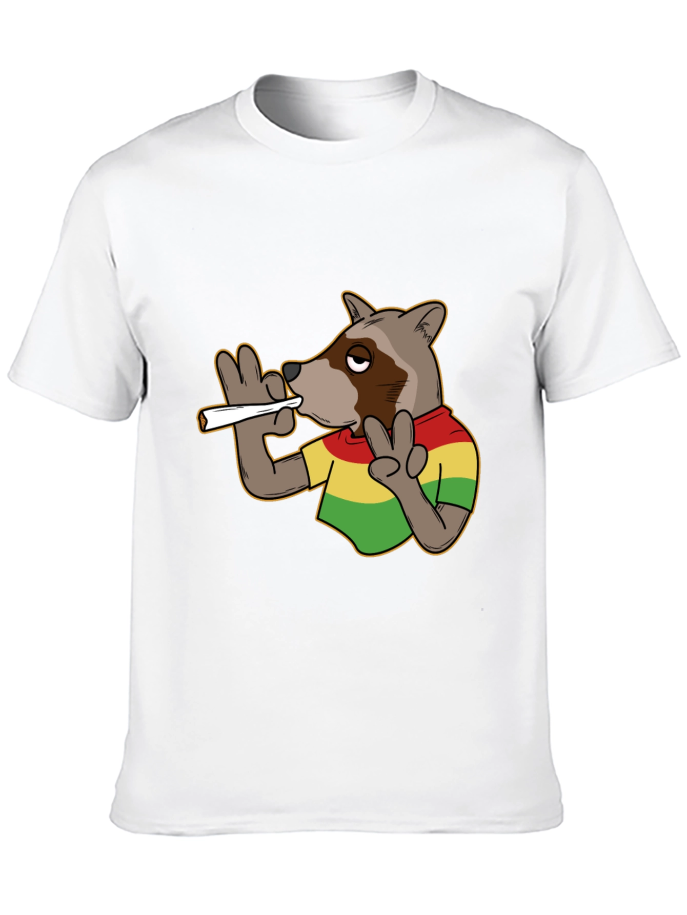 Cool Rasta Raccoon T-Shirt - Relaxed Fit