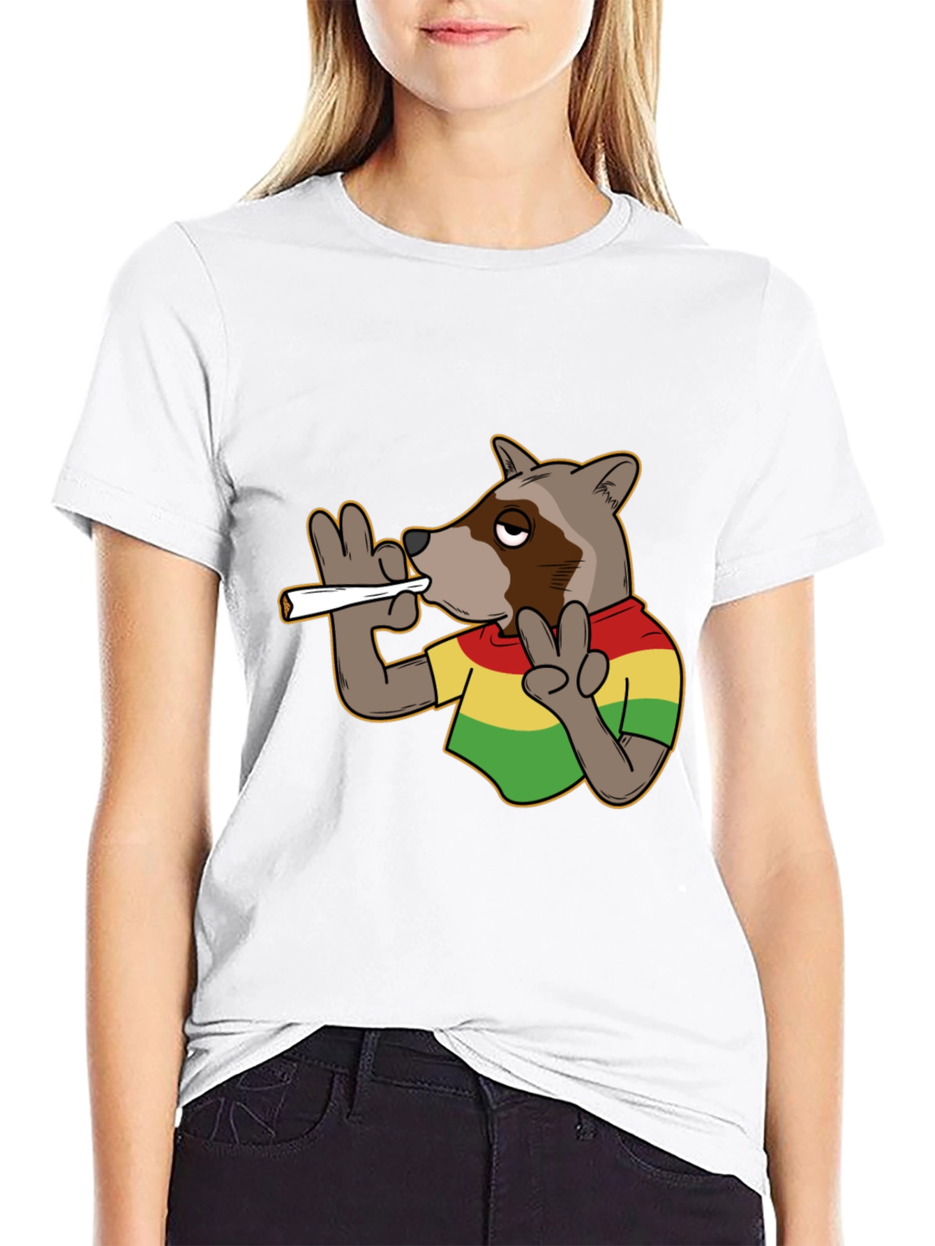 Cool Rasta Raccoon T-Shirt - Relaxed Fit