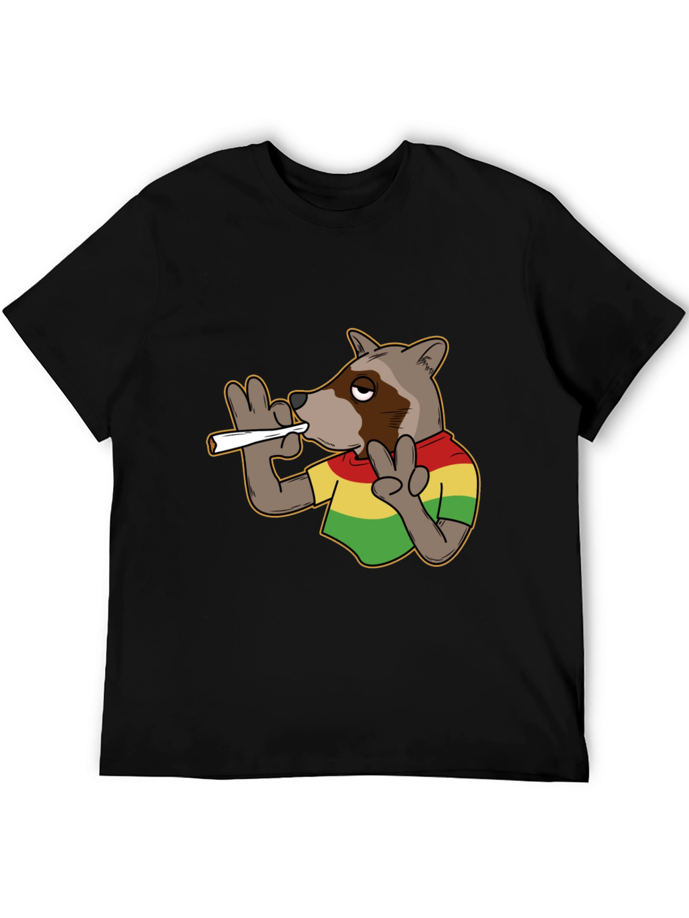 Cool Rasta Raccoon T-Shirt - Relaxed Fit