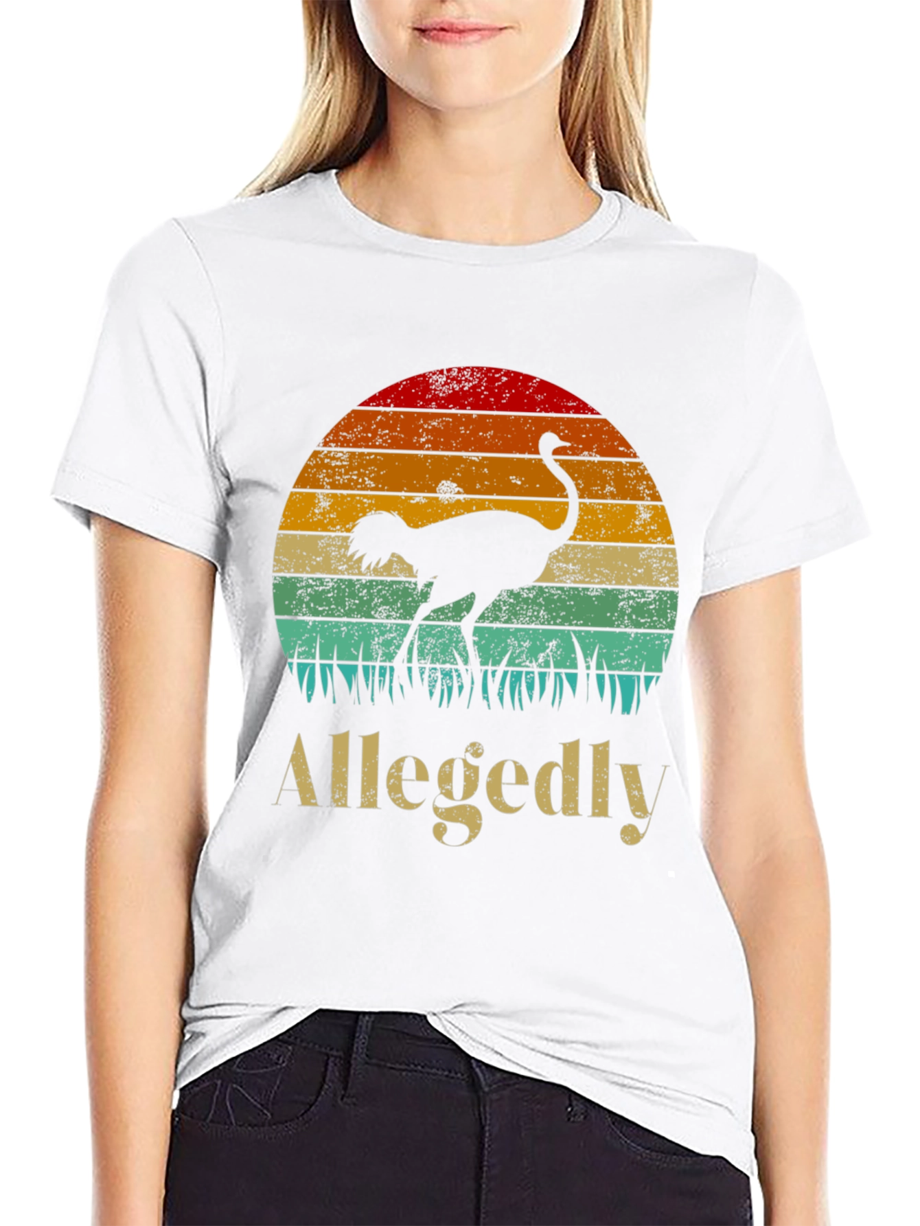 Allegedly Ostrich Sunset Graphic Tee
