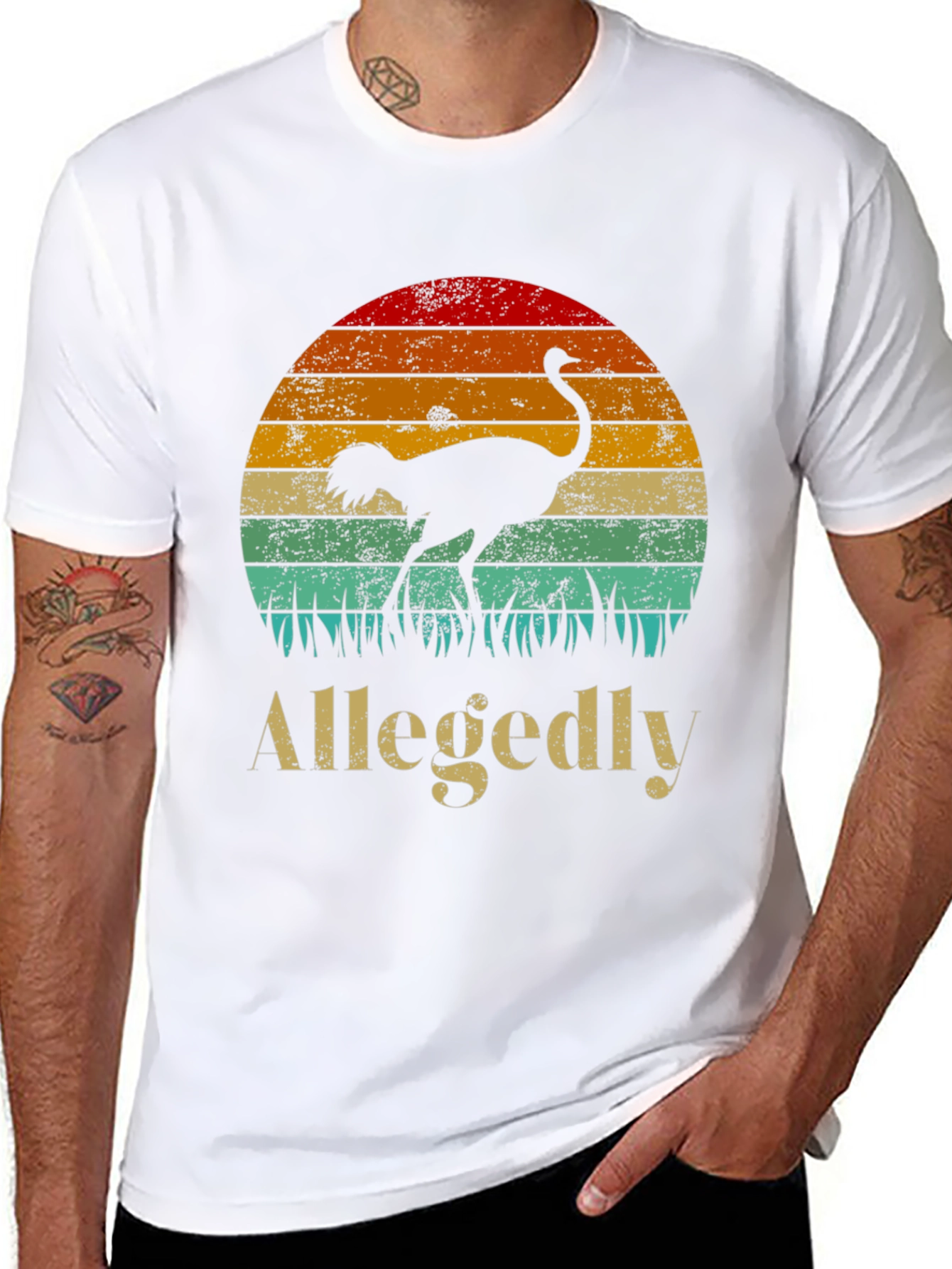 Allegedly Ostrich Sunset Graphic Tee