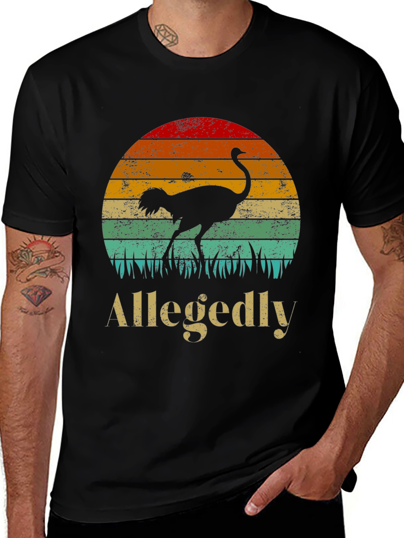 Allegedly Ostrich Sunset Graphic Tee