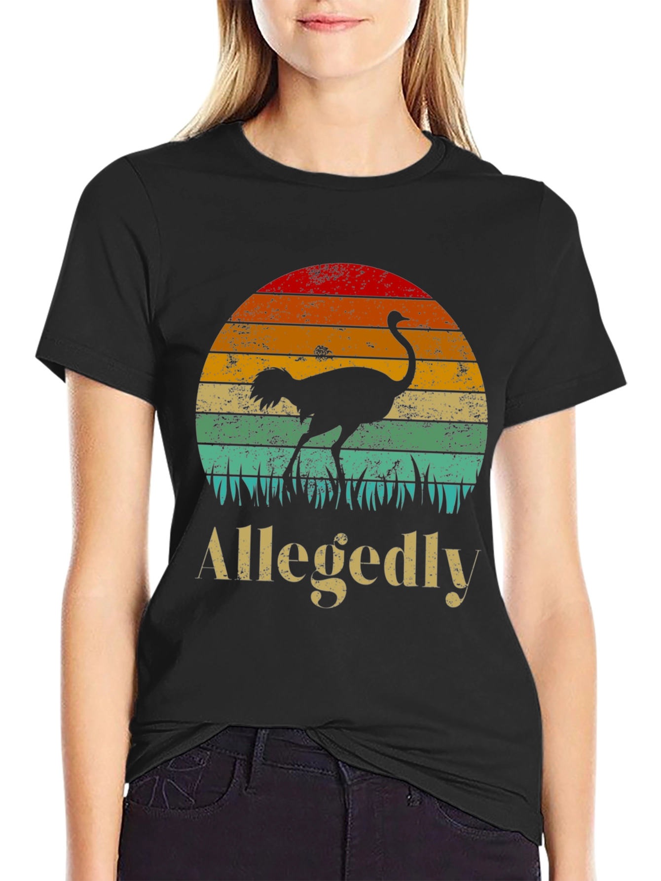 Allegedly Ostrich Sunset Graphic Tee