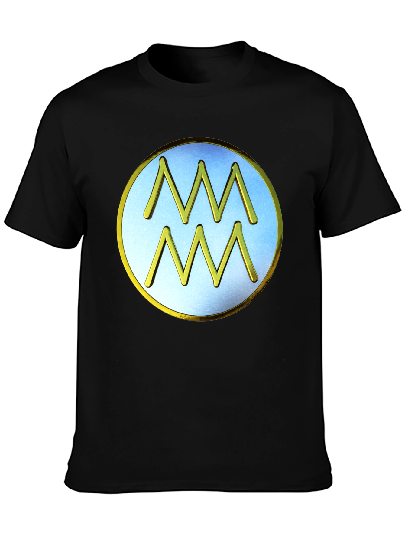 Aquarius Zodiac Sign T-Shirt - Black