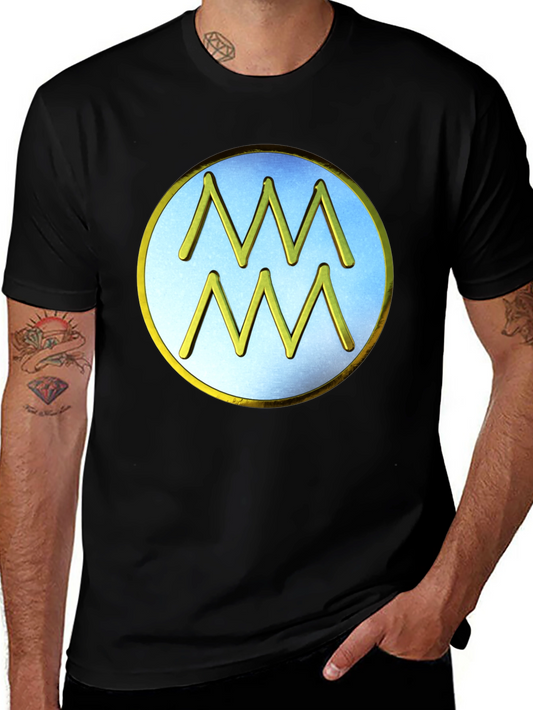 Aquarius Zodiac Sign T-Shirt - Black