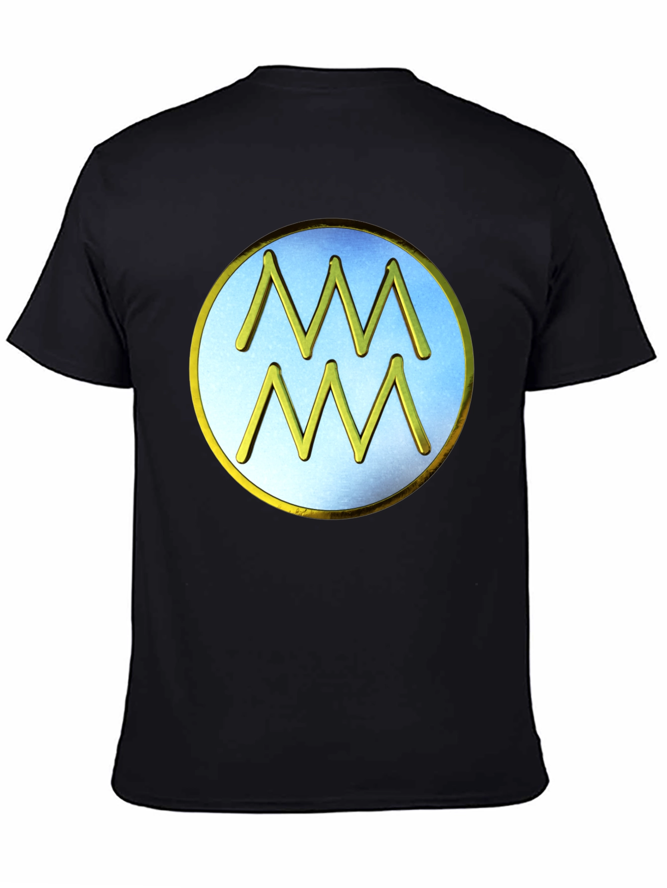 Aquarius Zodiac Sign T-Shirt - Black