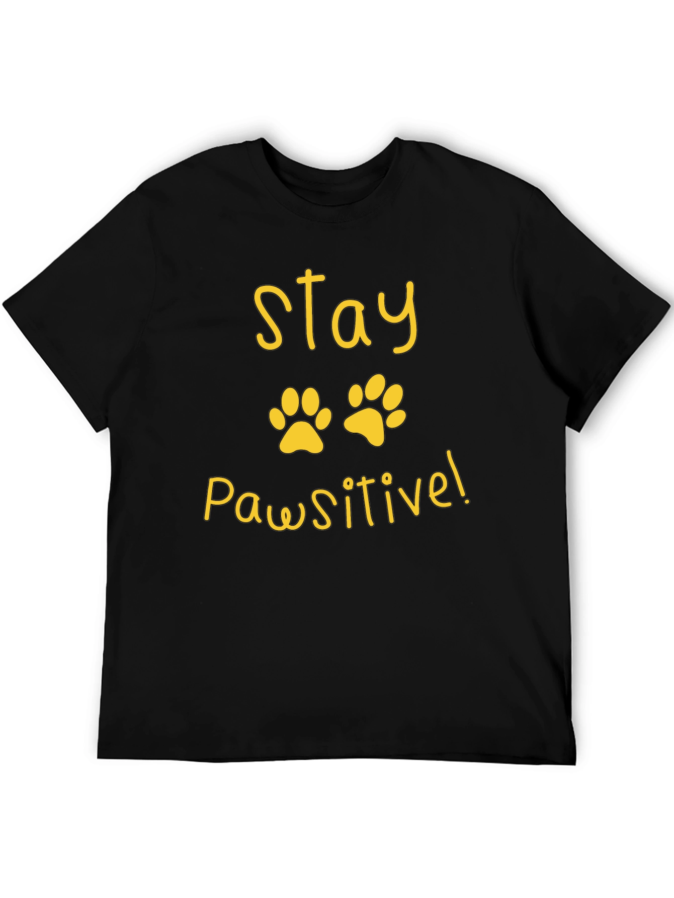 Stay Pawsitive Black T-Shirt