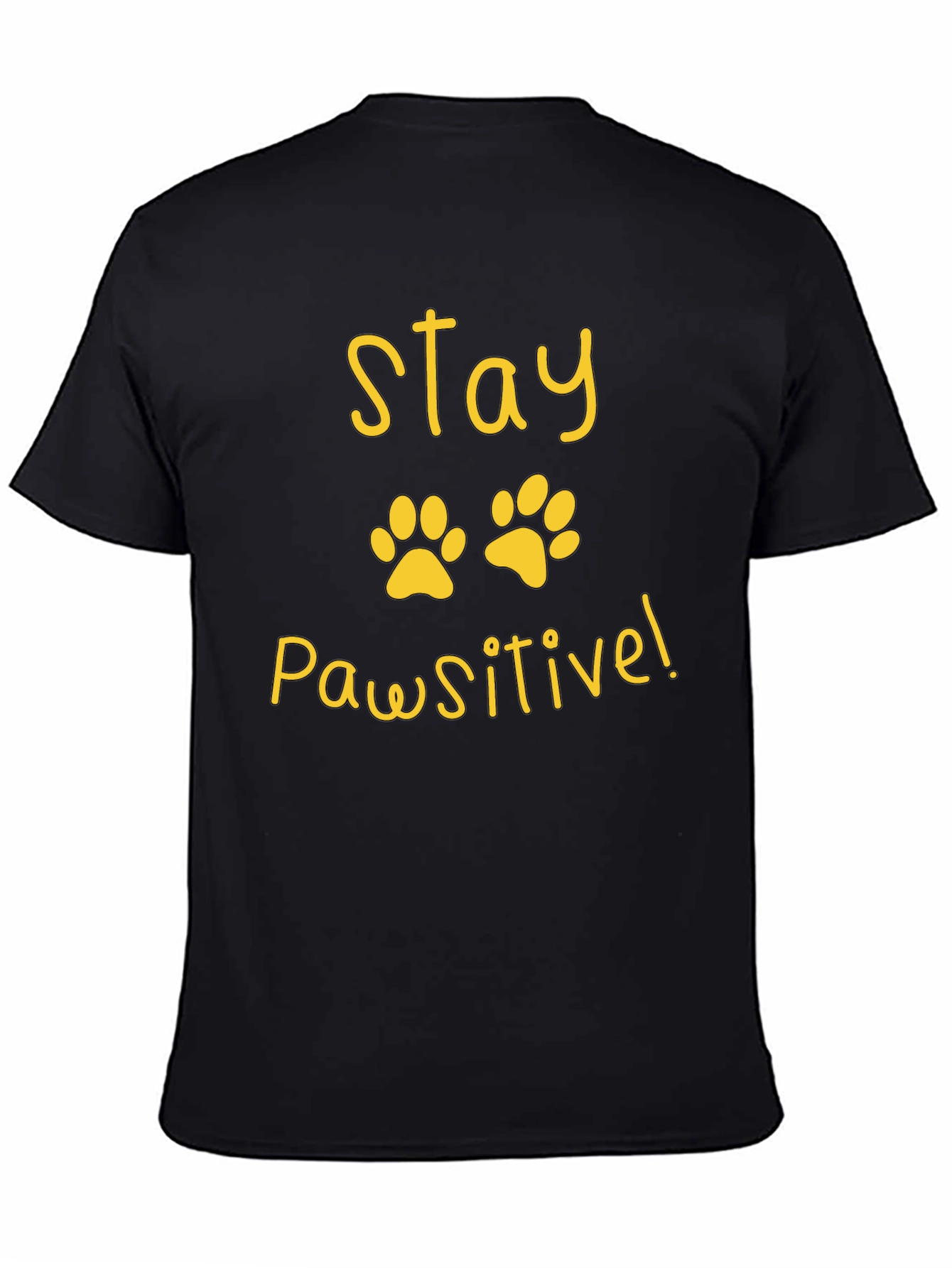 Stay Pawsitive Black T-Shirt