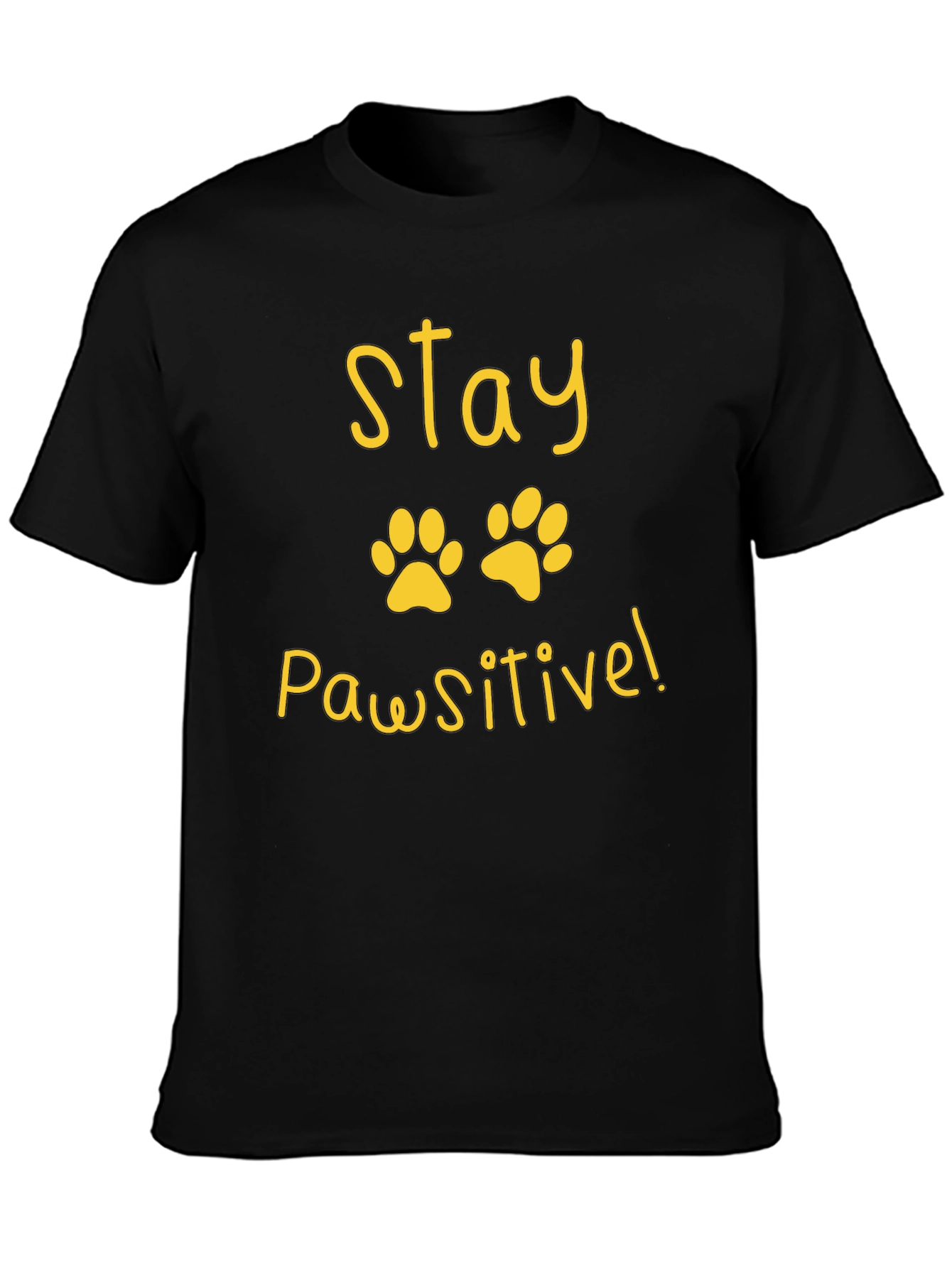 Stay Pawsitive Black T-Shirt