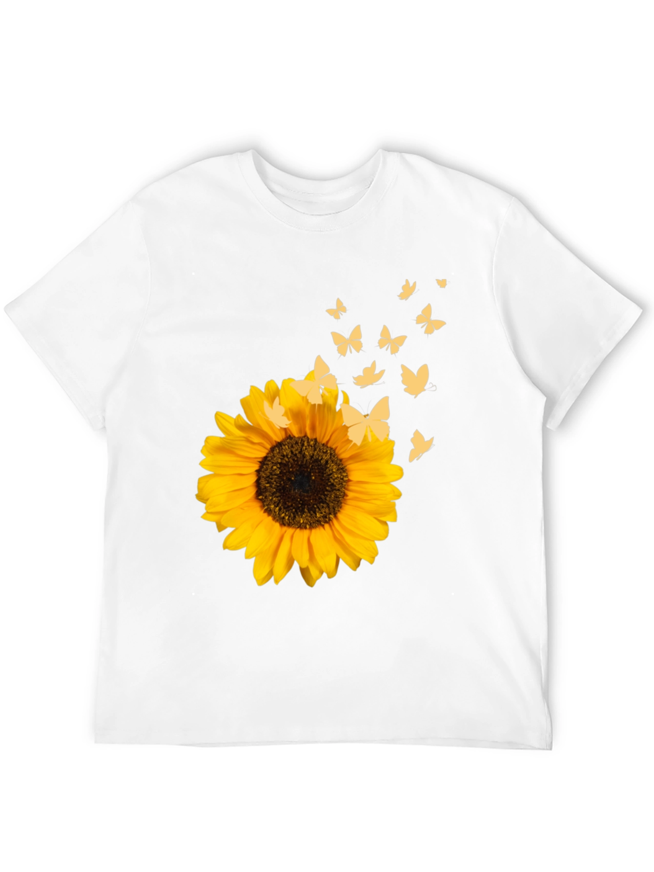 Sunflower & Butterfly Black T-Shirt