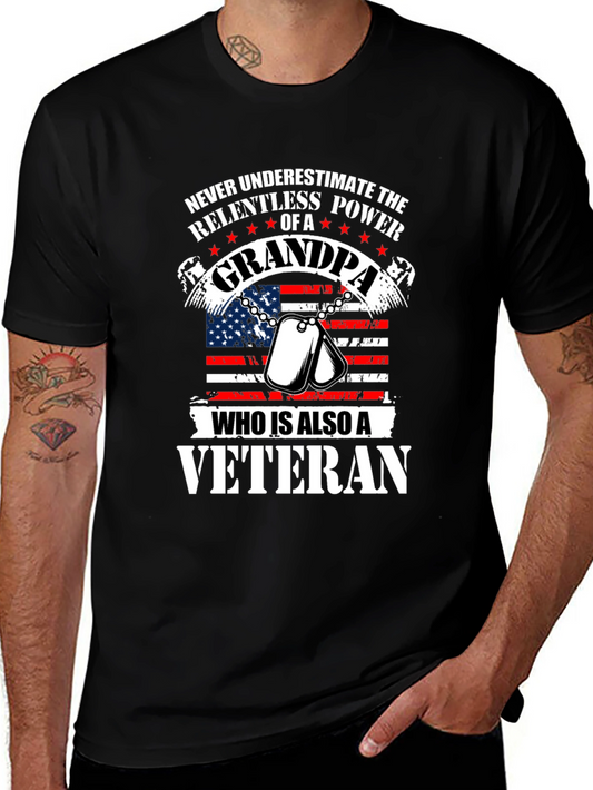 Grandpa Veteran Graphic Tee - Relentless Power