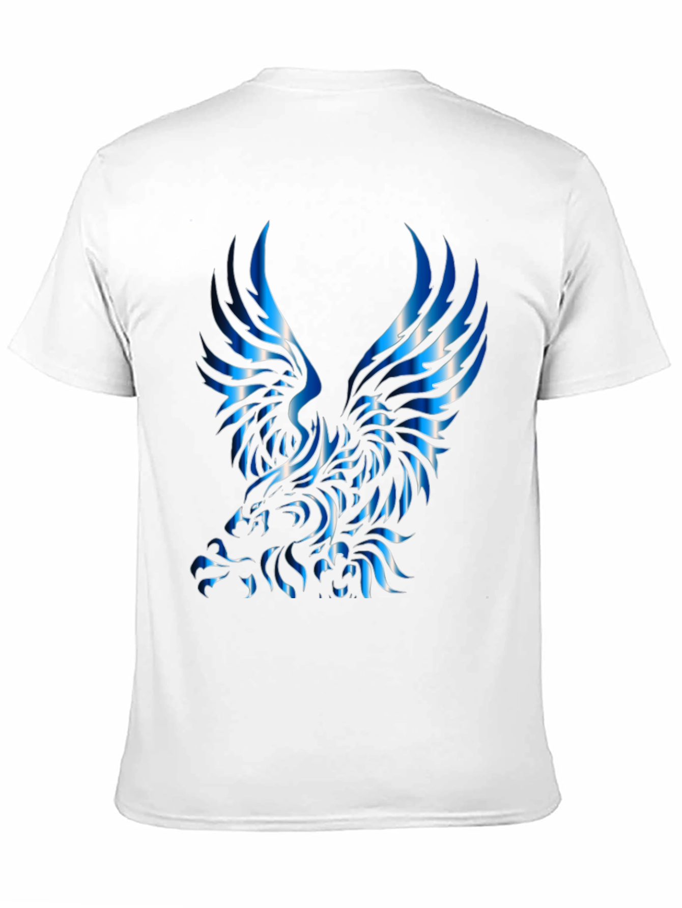 Mens Black T-Shirt with Blue Eagle Design