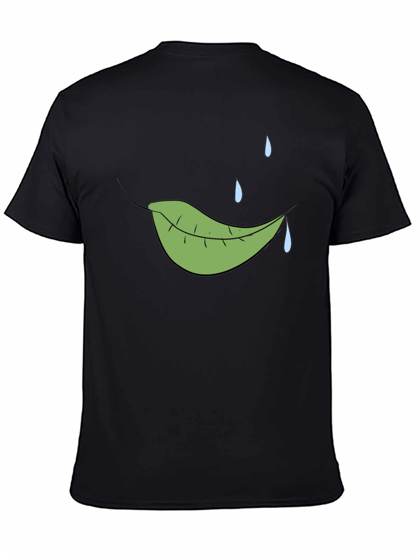 Leaf and Rain Graphic Tee - Black Cotton Shirt