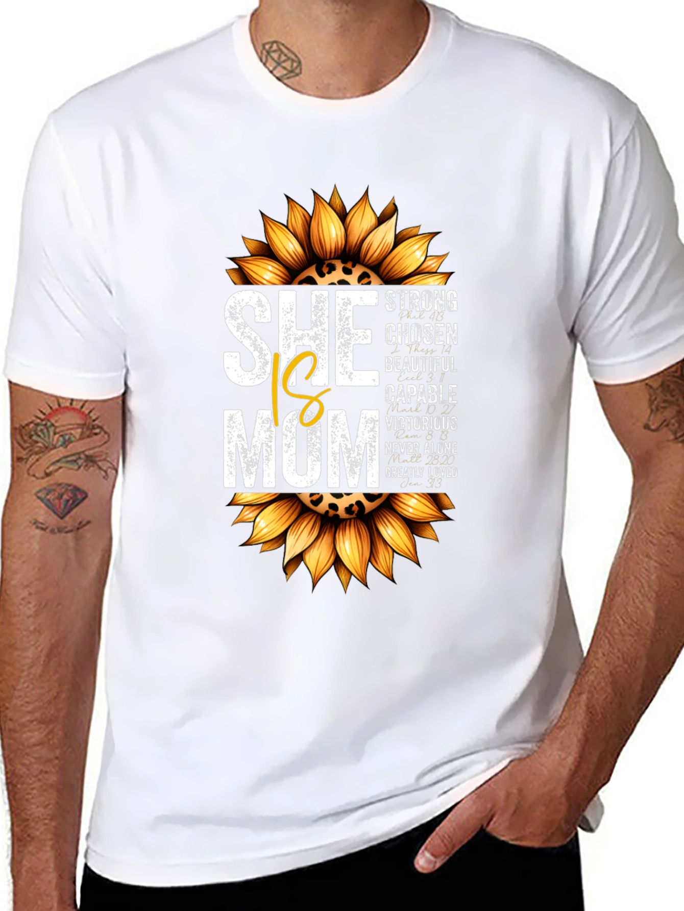 She is Mom Sunflower Graphic T-Shirt