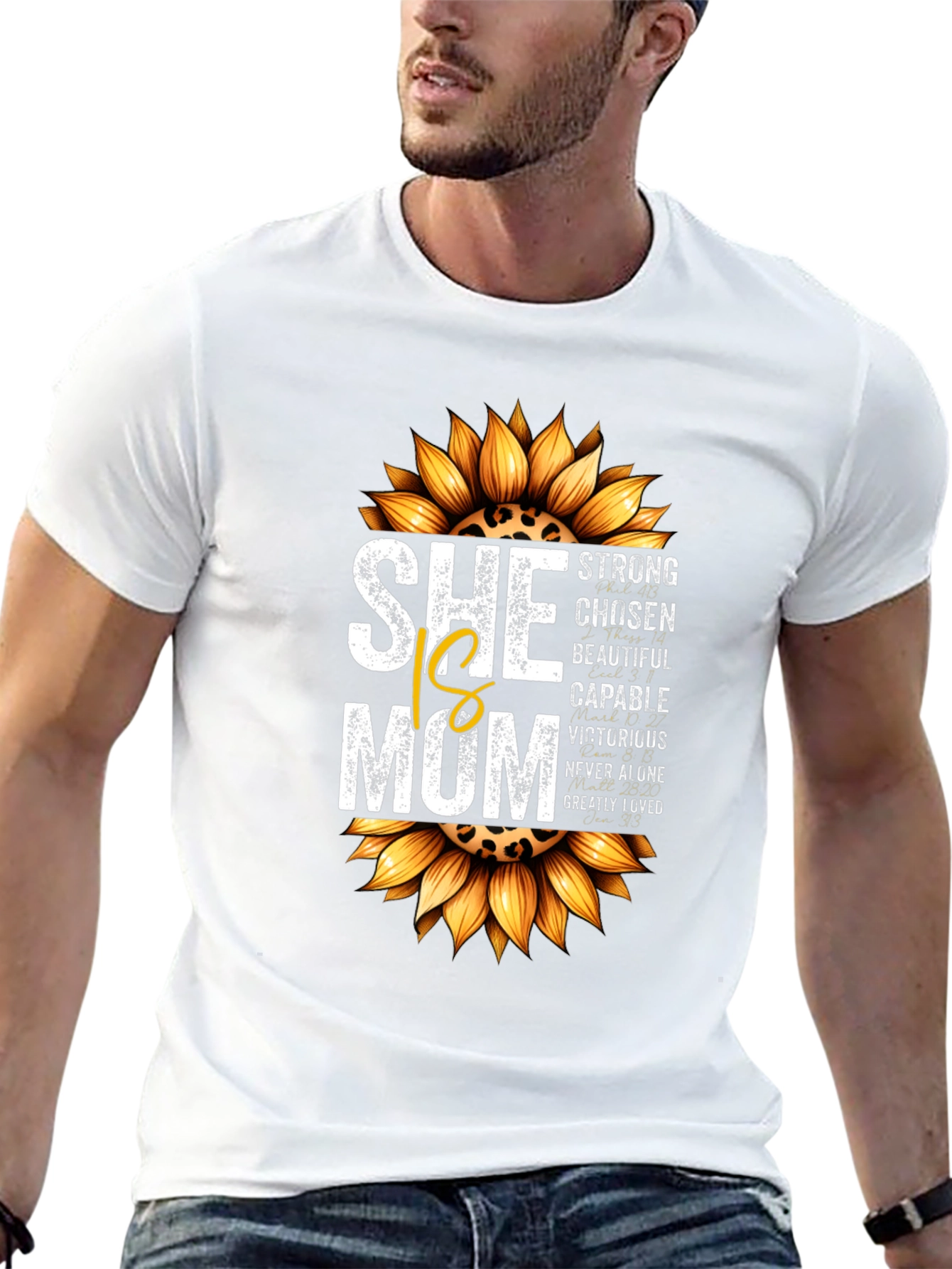 She is Mom Sunflower Graphic T-Shirt