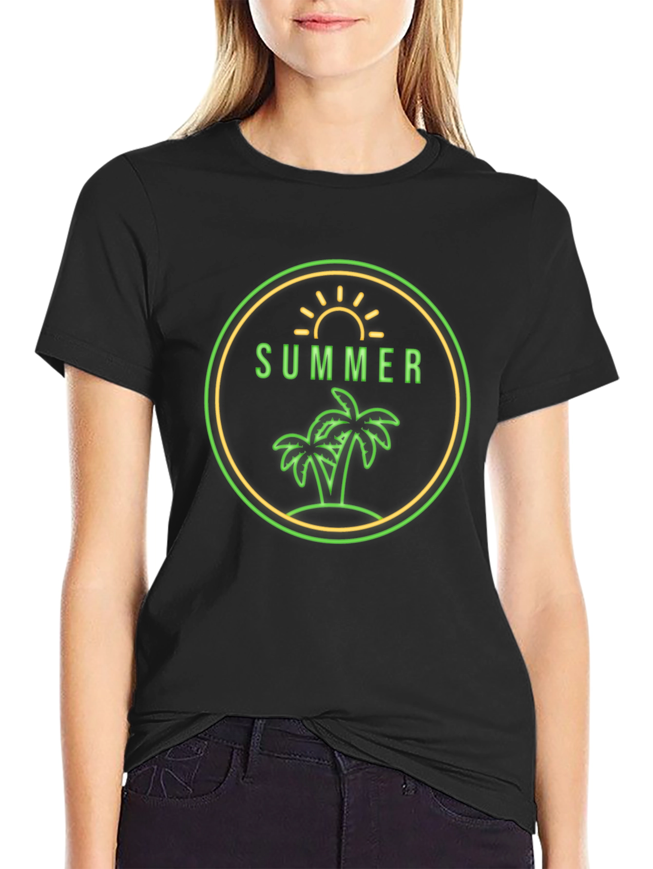 Summer Palm Graphic Tee - Vacation Ready
