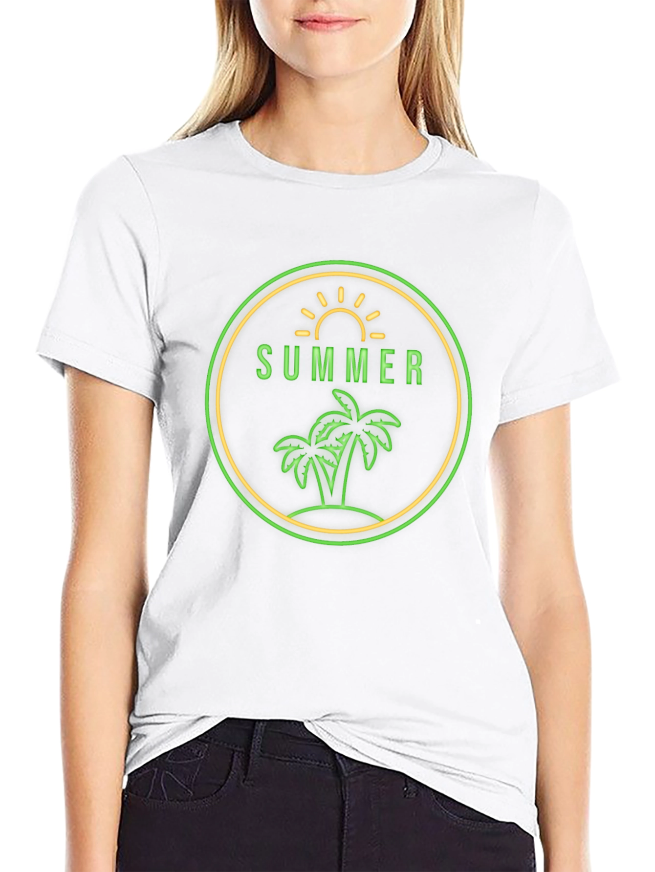 Summer Palm Graphic Tee - Vacation Ready