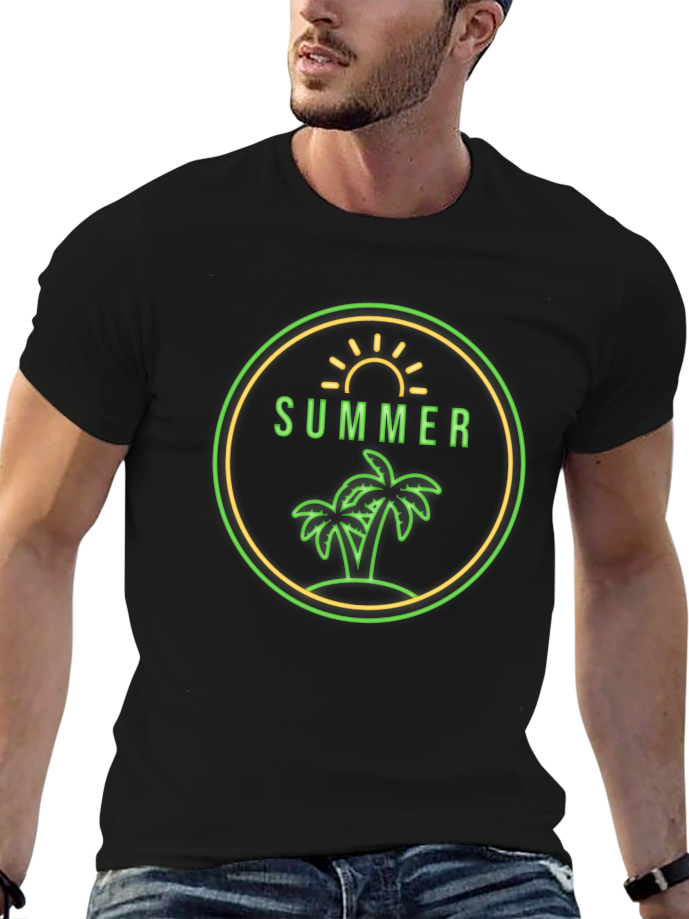 Summer Palm Graphic Tee - Vacation Ready
