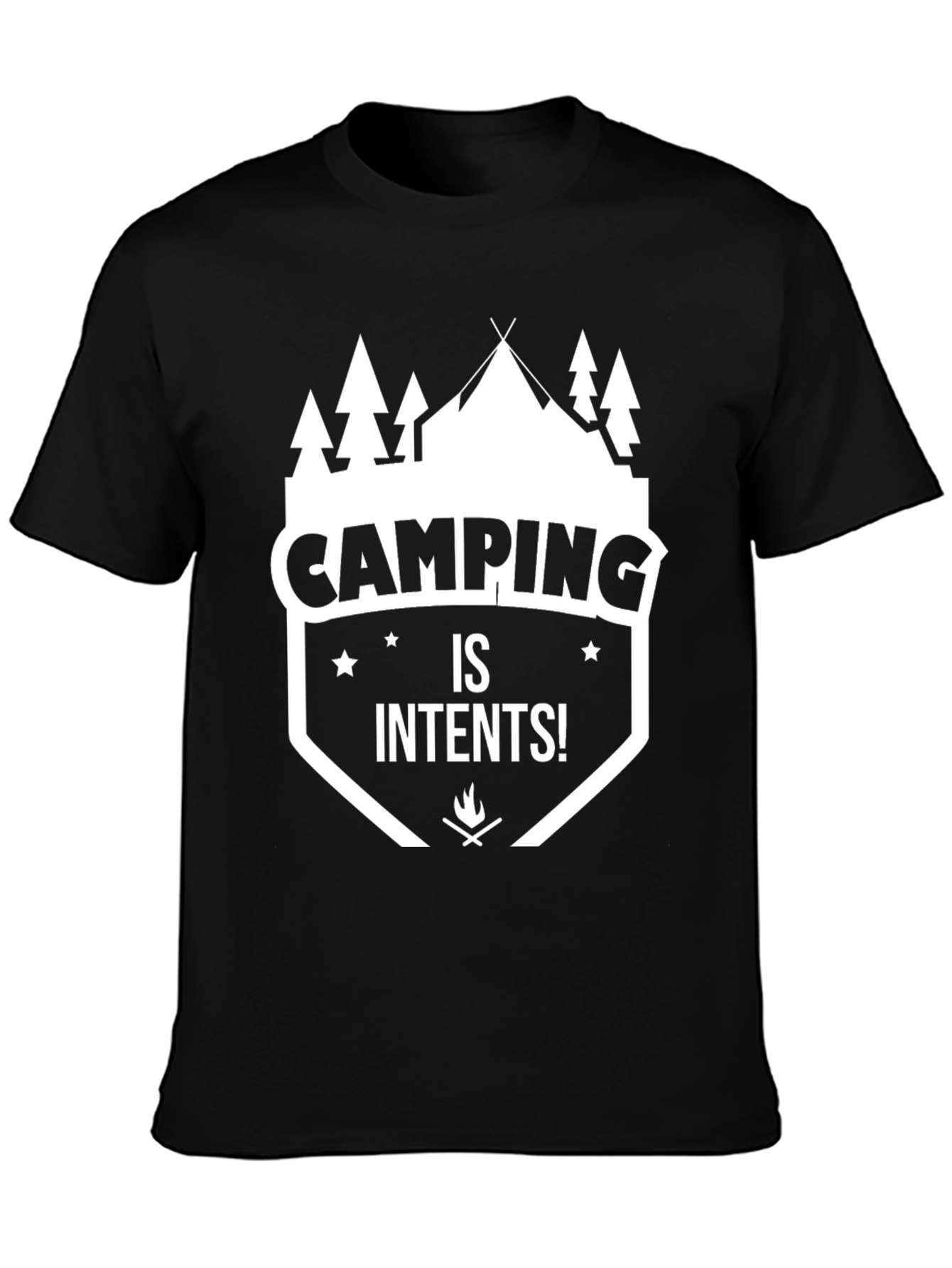 Camping is Intents! Graphic Tee - Black