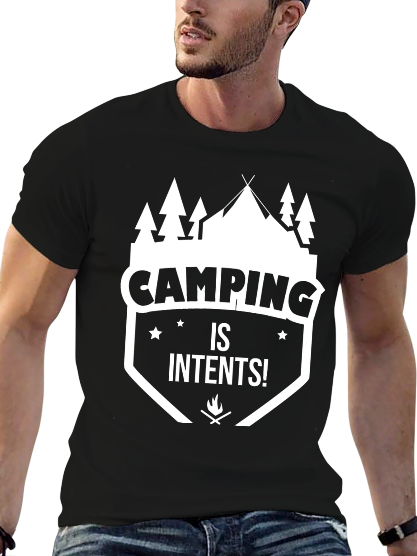 Camping is Intents! Graphic Tee - Black