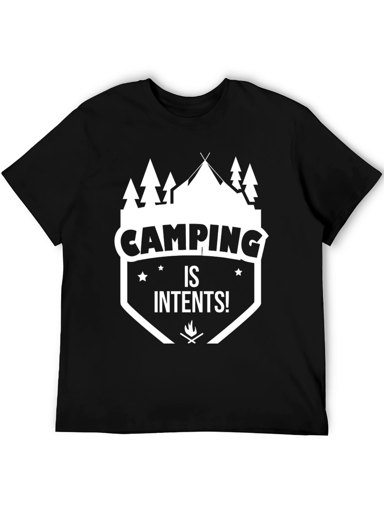 Camping is Intents! Graphic Tee - Black
