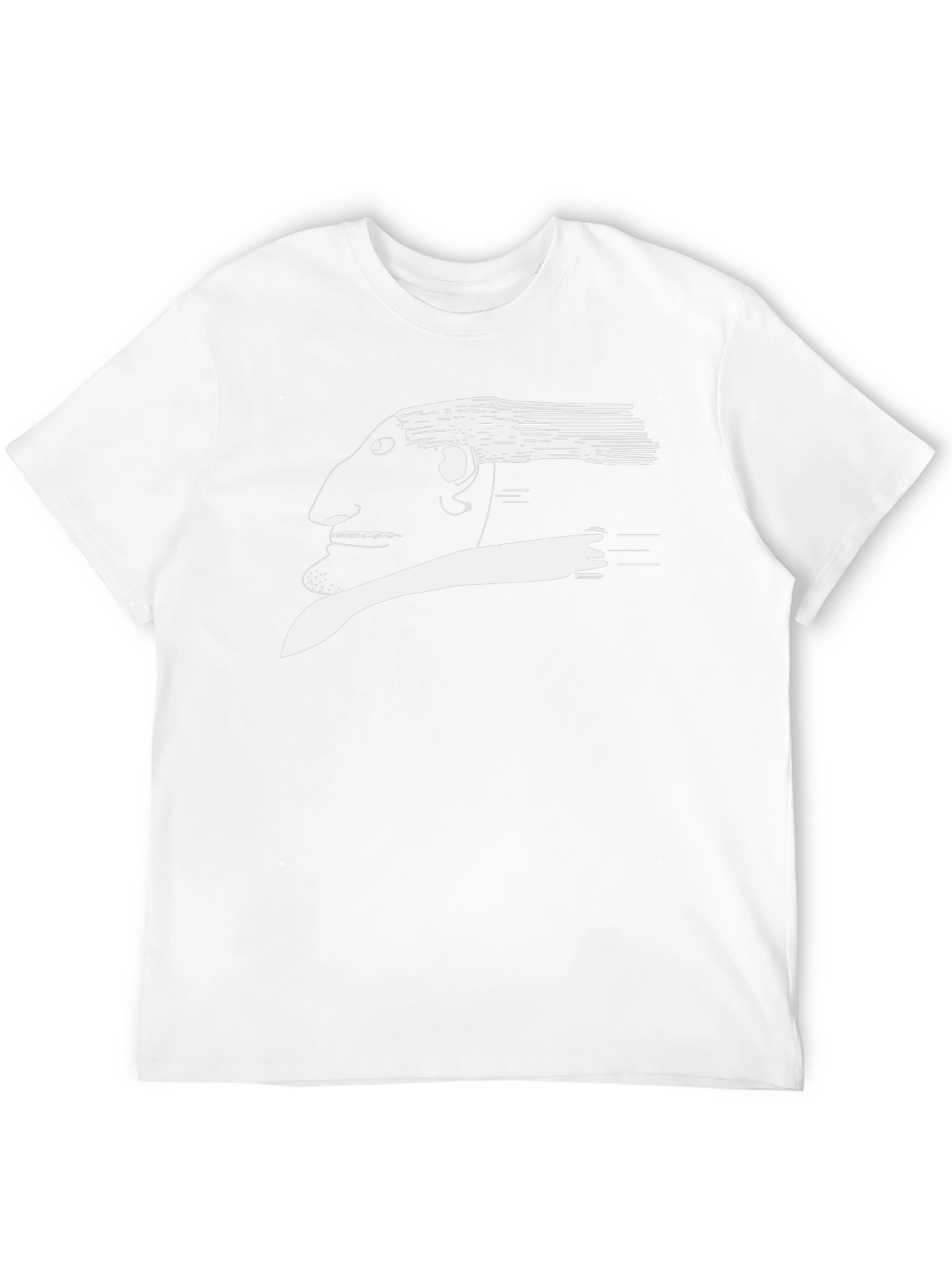 Abstract Face Graphic T-Shirt - Black
