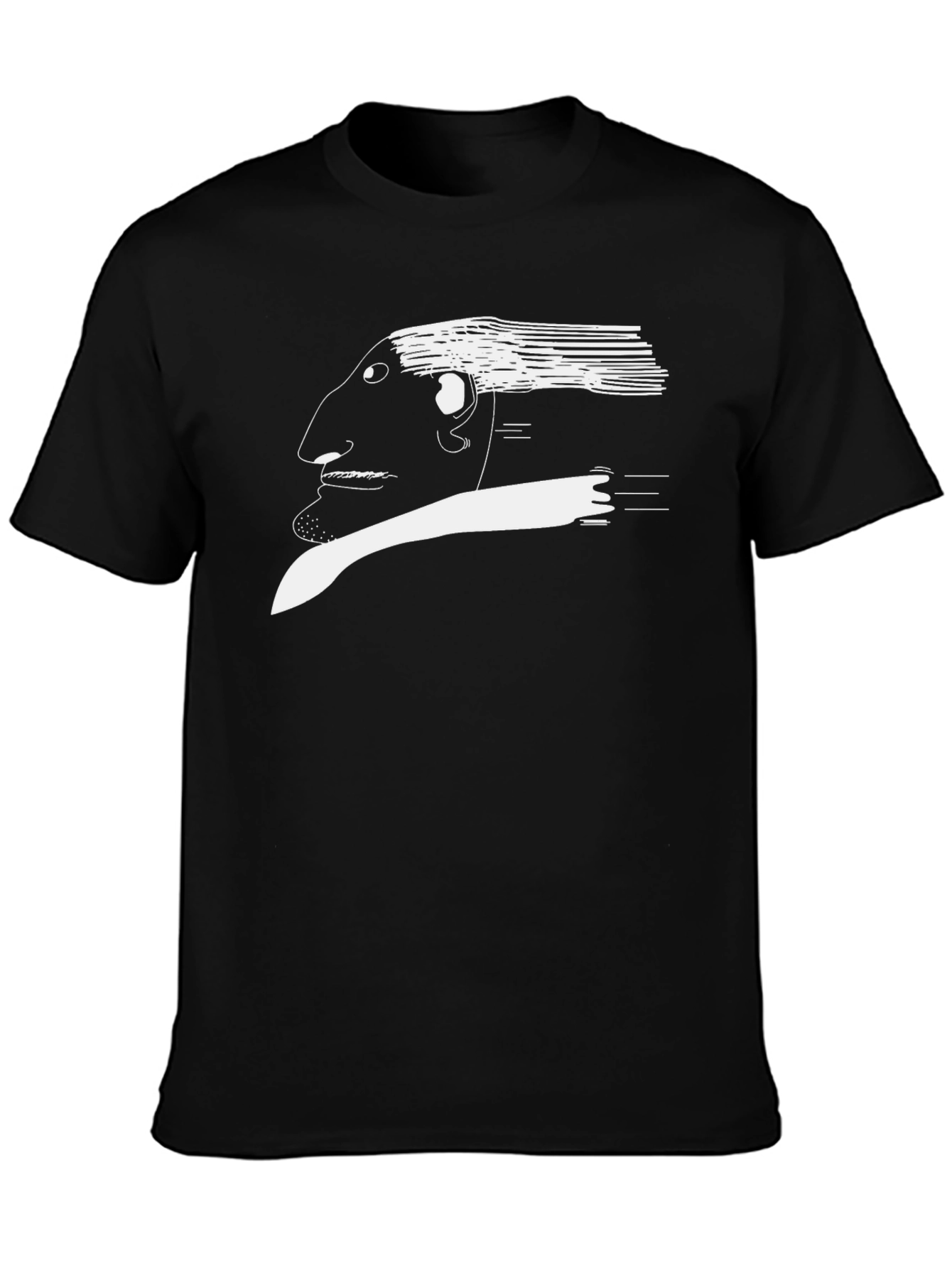 Abstract Face Graphic T-Shirt - Black