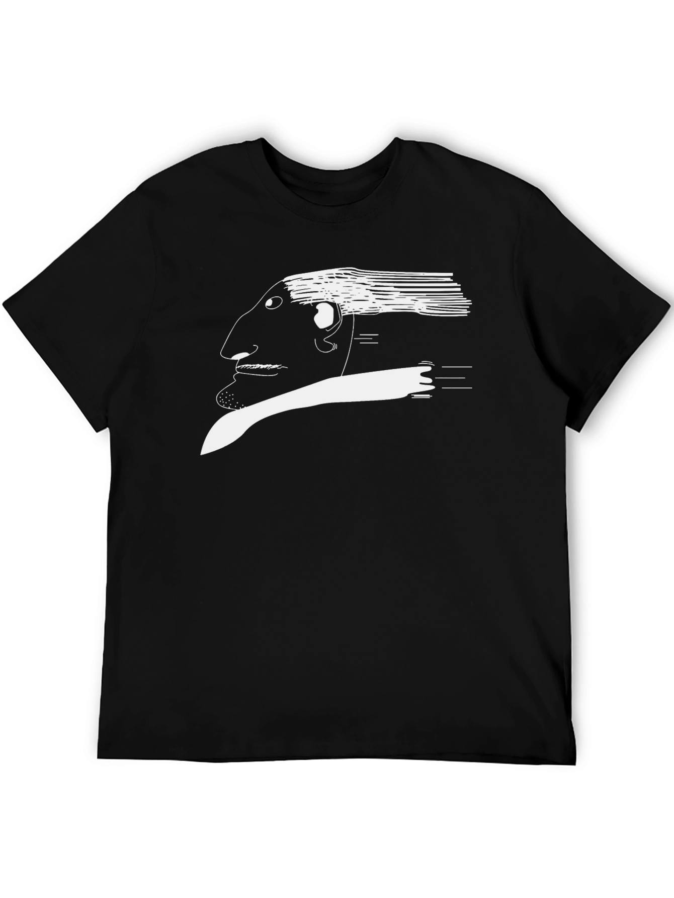 Abstract Face Graphic T-Shirt - Black