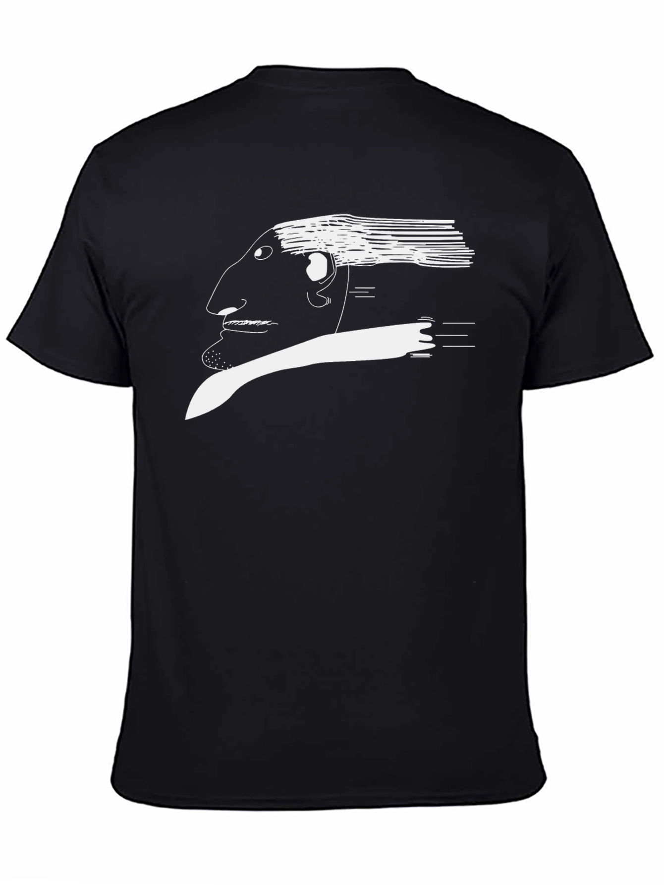 Abstract Face Graphic T-Shirt - Black