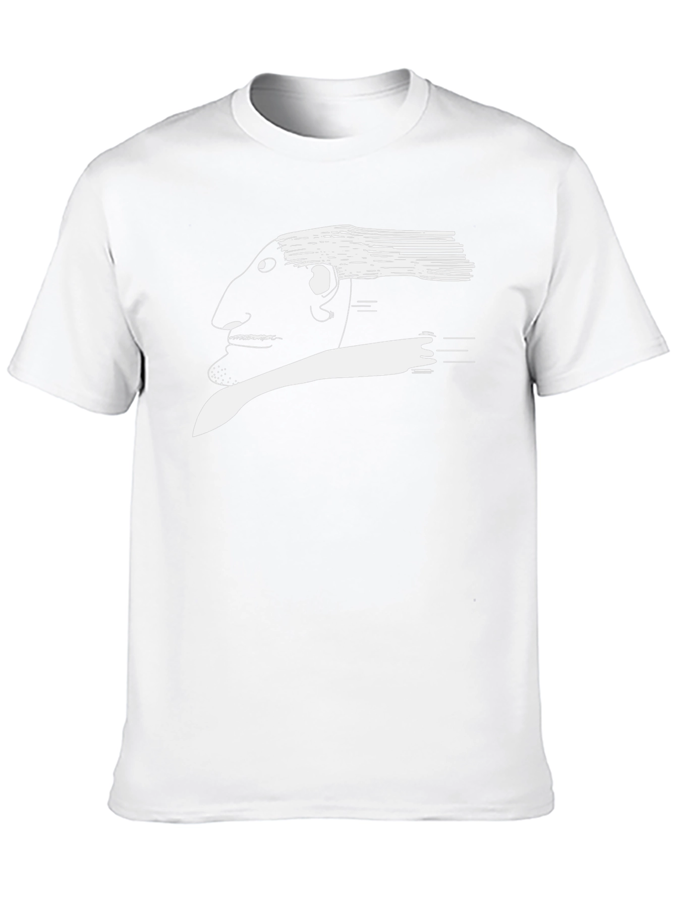 Abstract Face Graphic T-Shirt - Black