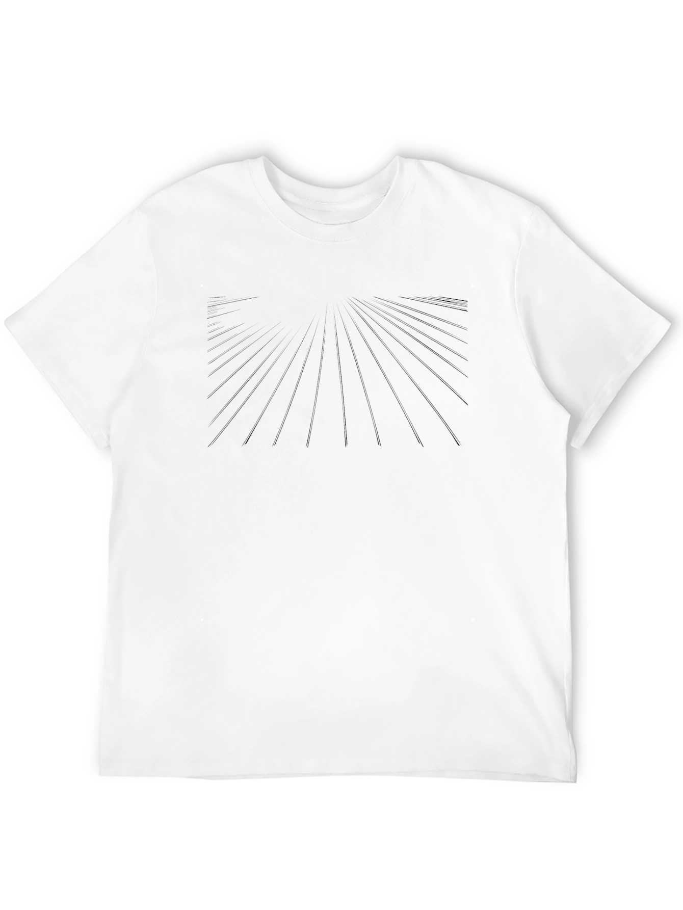Abstract Rays Graphic Black T-Shirt