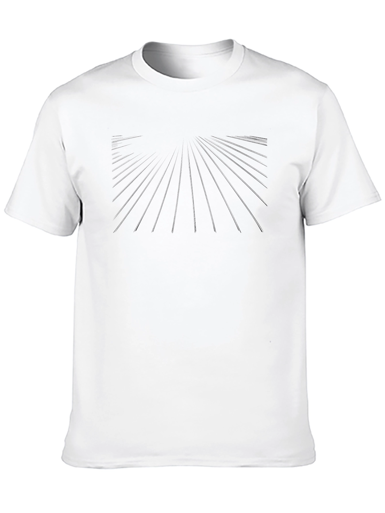 Abstract Rays Graphic Black T-Shirt