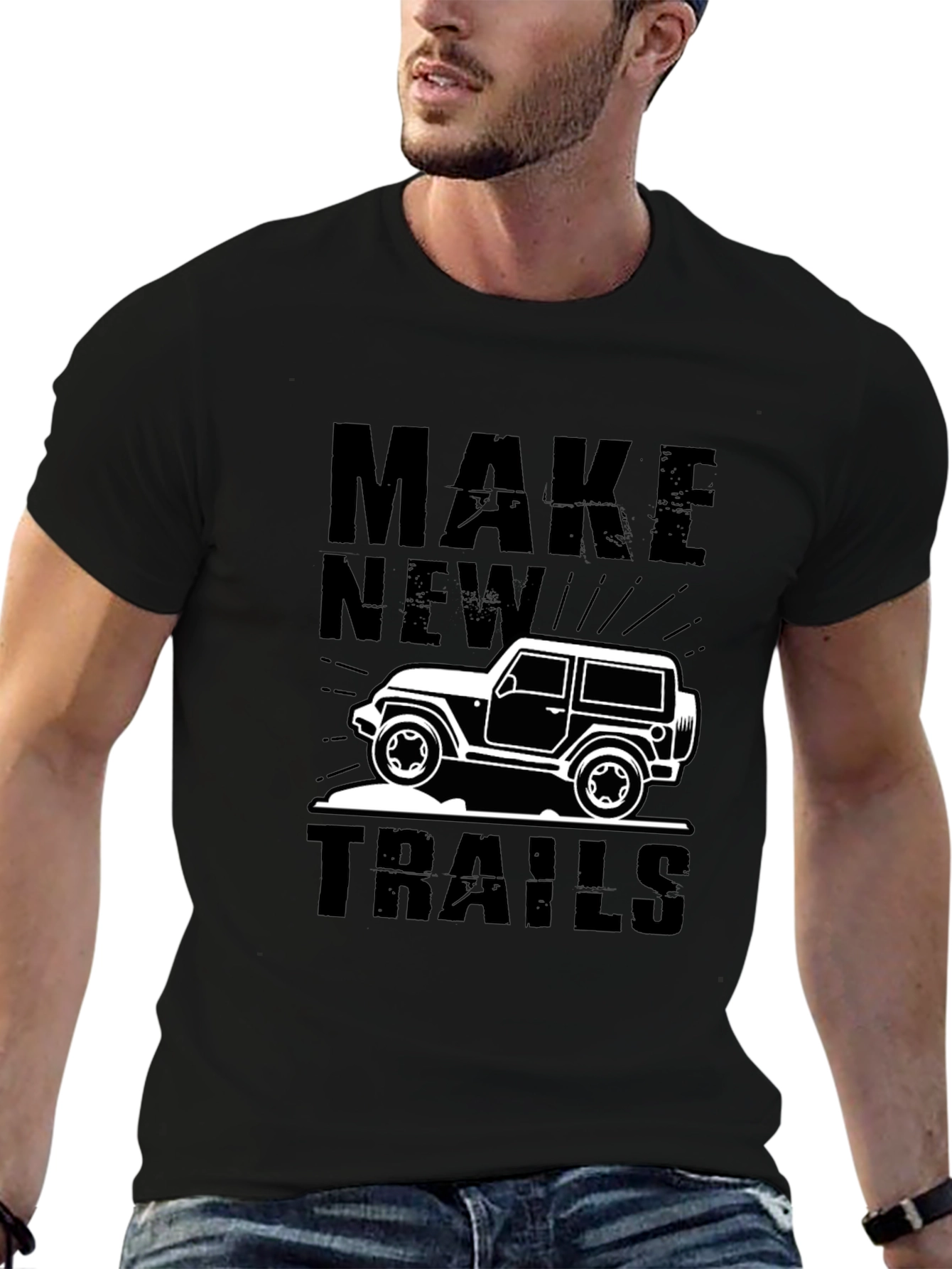 Make New Trails Black Graphic Tee