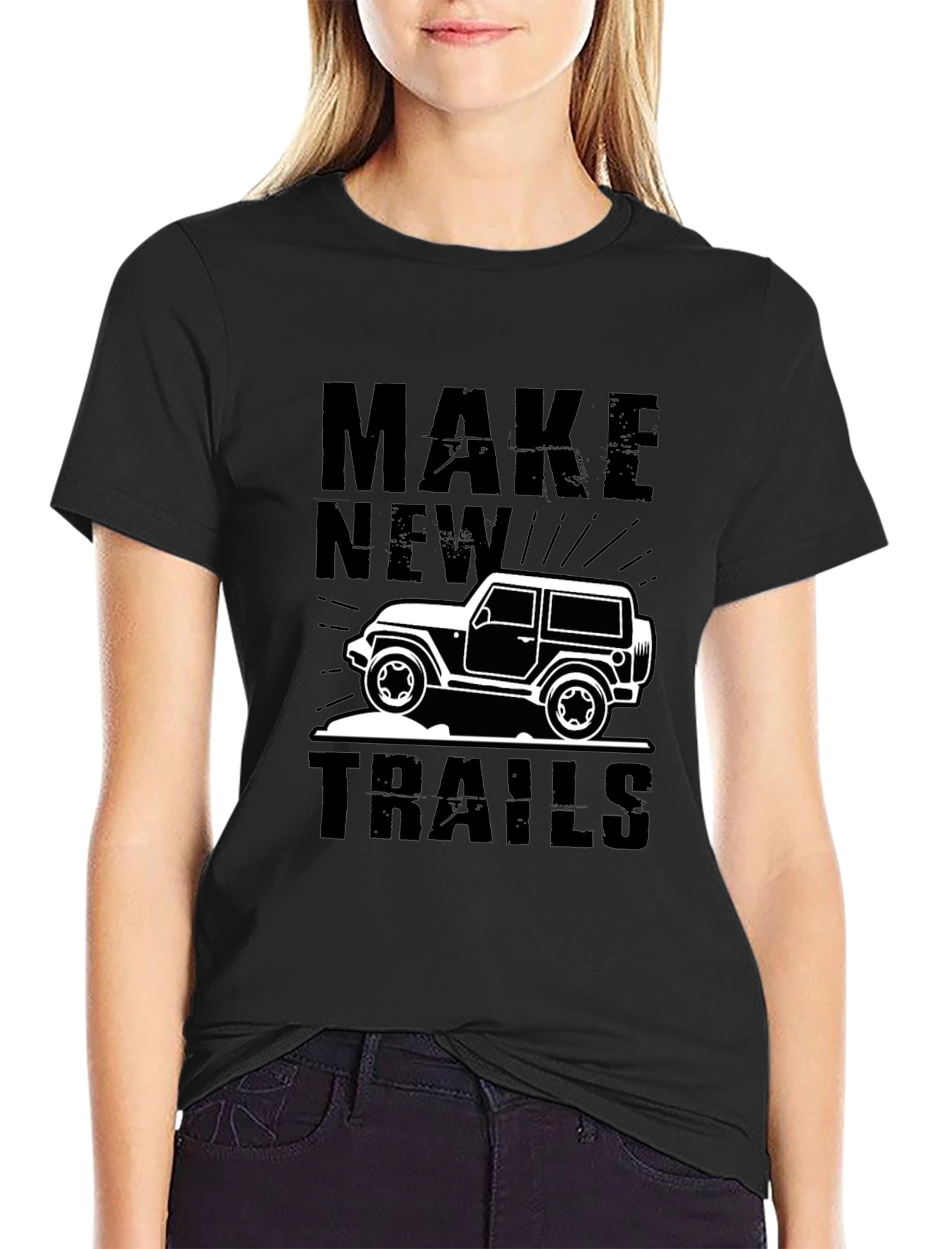 Make New Trails Black Graphic Tee
