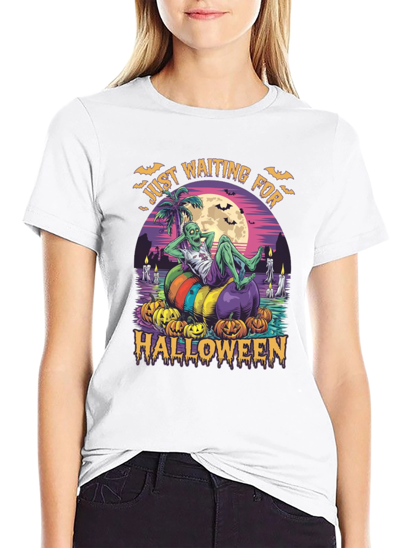 Zombie Halloween T-Shirt - Just Waiting for Halloween