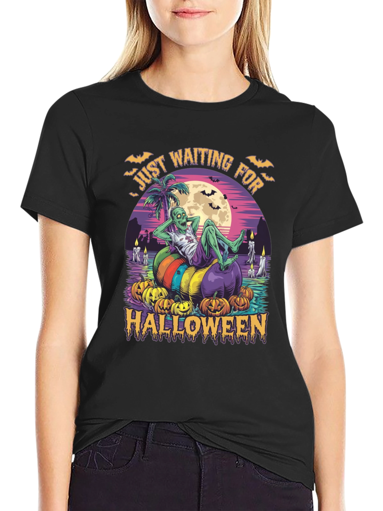 Zombie Halloween T-Shirt - Just Waiting for Halloween