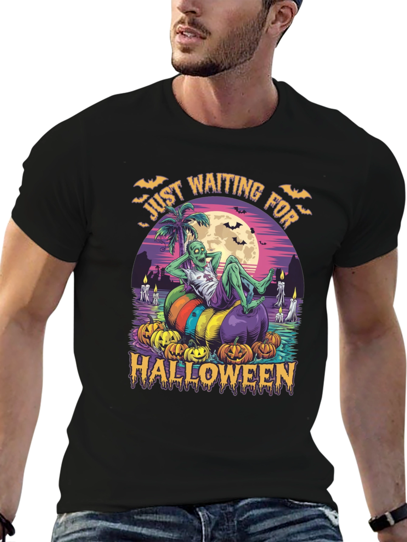 Zombie Halloween T-Shirt - Just Waiting for Halloween