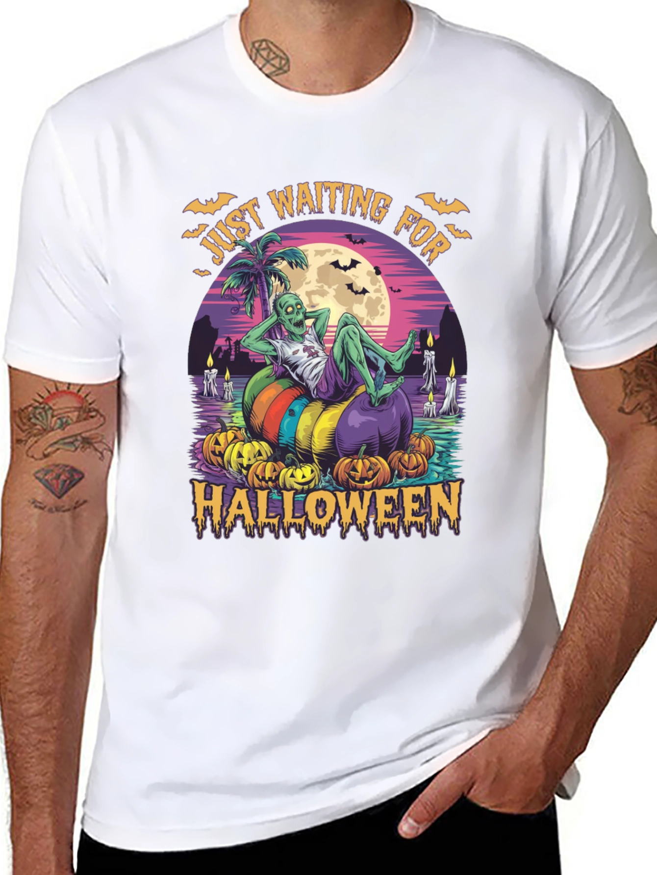 Zombie Halloween T-Shirt - Just Waiting for Halloween