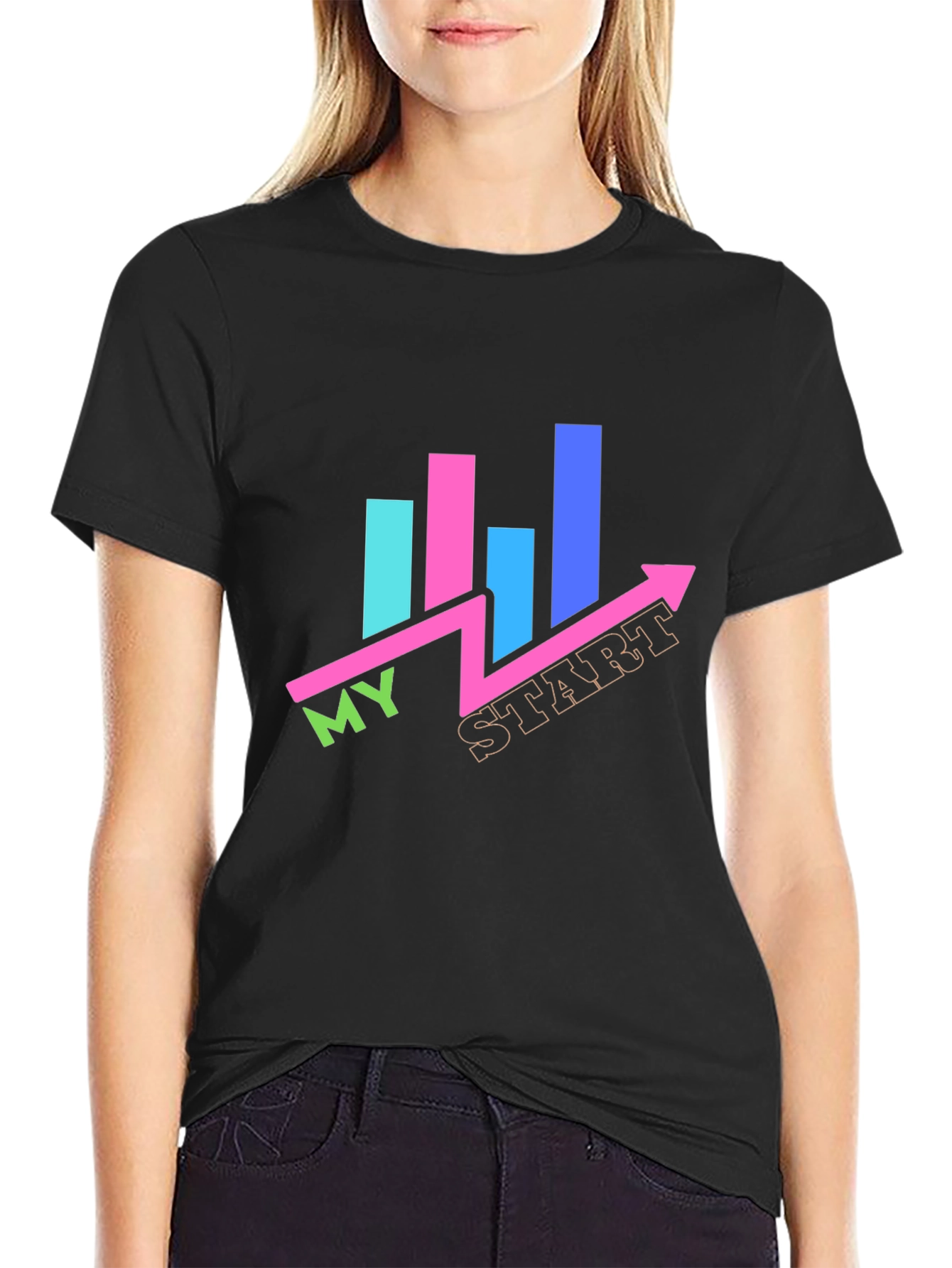 My Start Black Graphic Tee