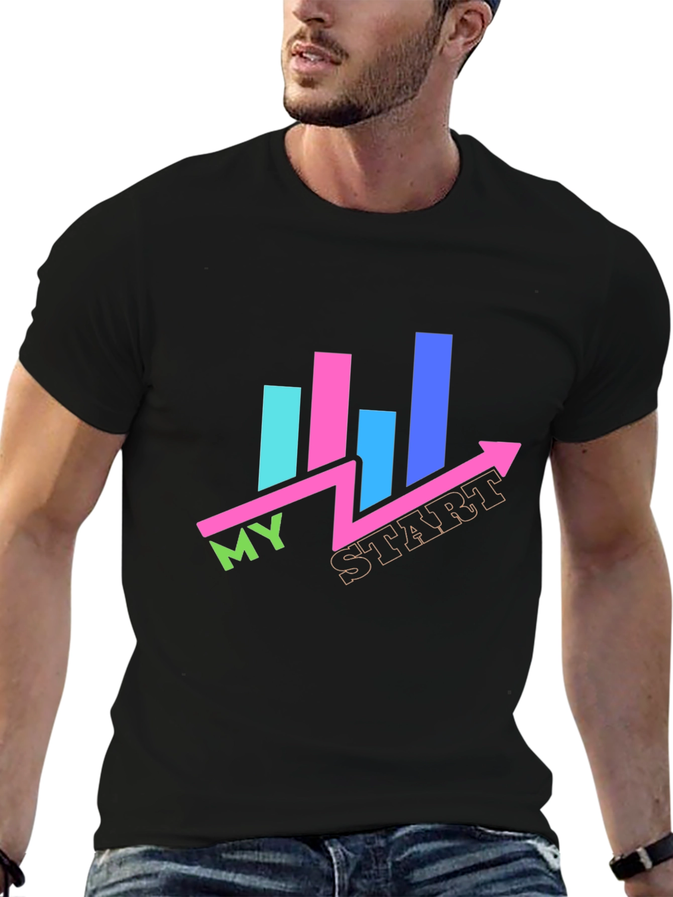 My Start Black Graphic Tee