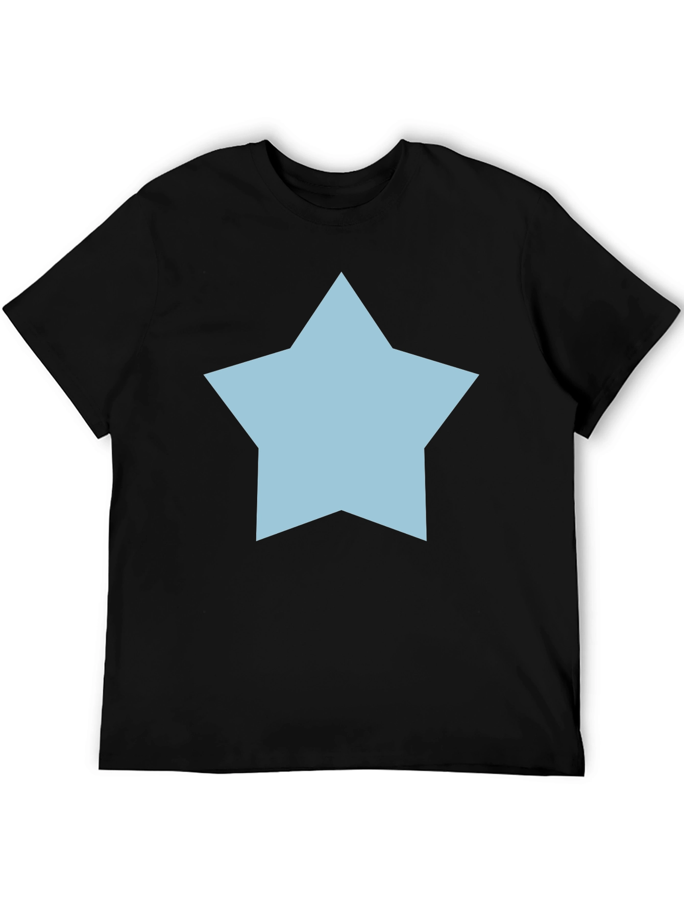 Star Graphic Tee - Casual Black Cotton T-Shirt