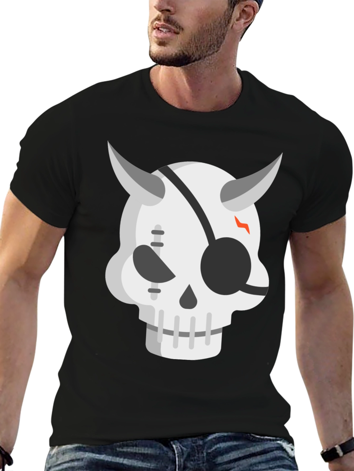 Devil Skull Graphic Tee - Cool Edgy Mens T-Shirt