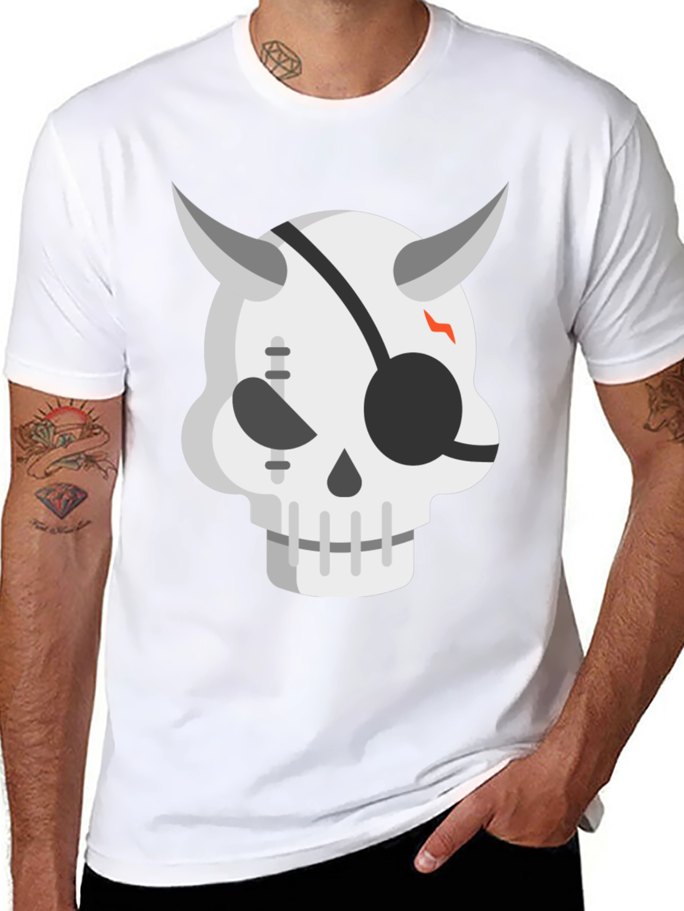 Devil Skull Graphic Tee - Cool Edgy Mens T-Shirt