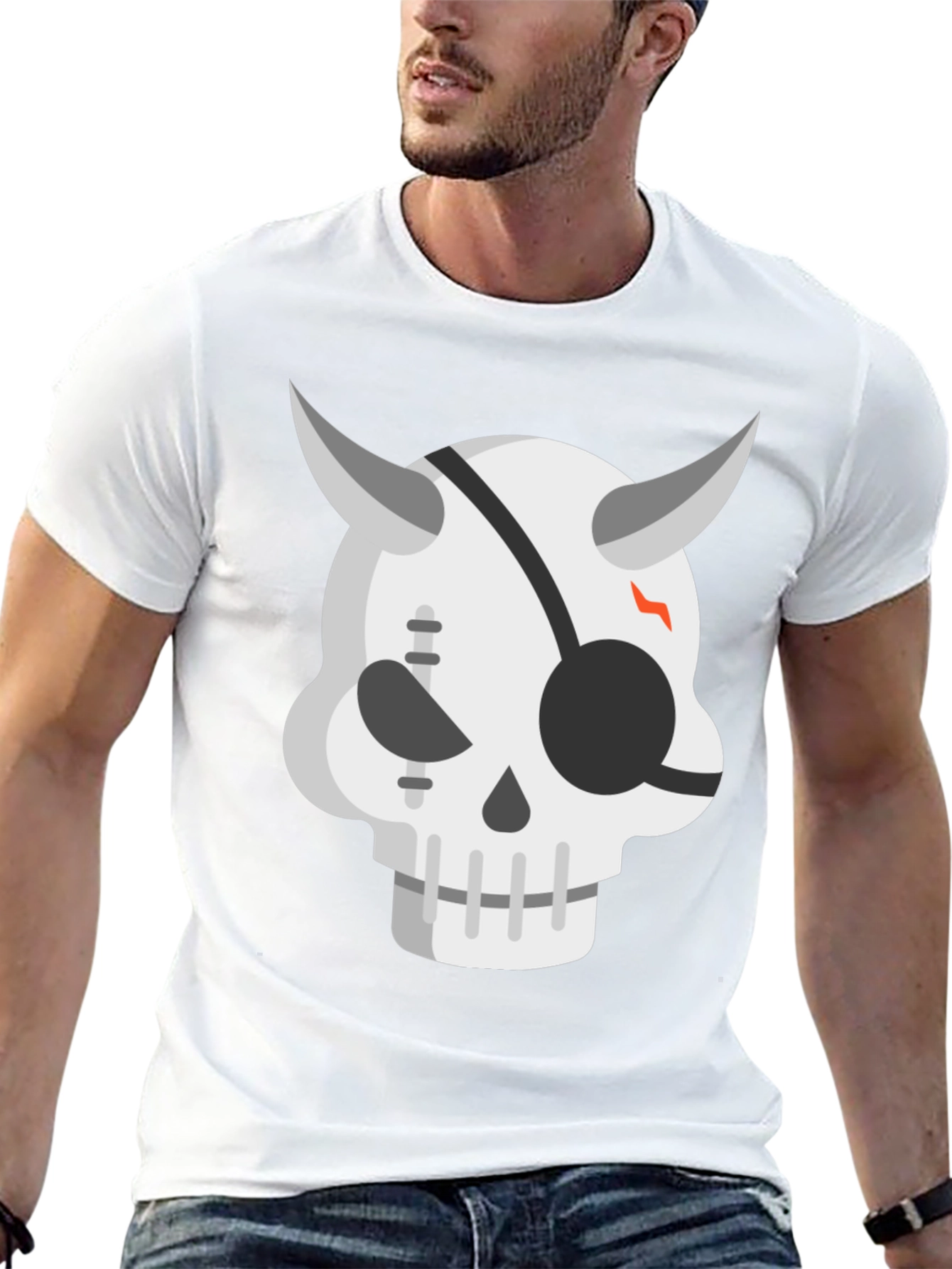 Devil Skull Graphic Tee - Cool Edgy Mens T-Shirt