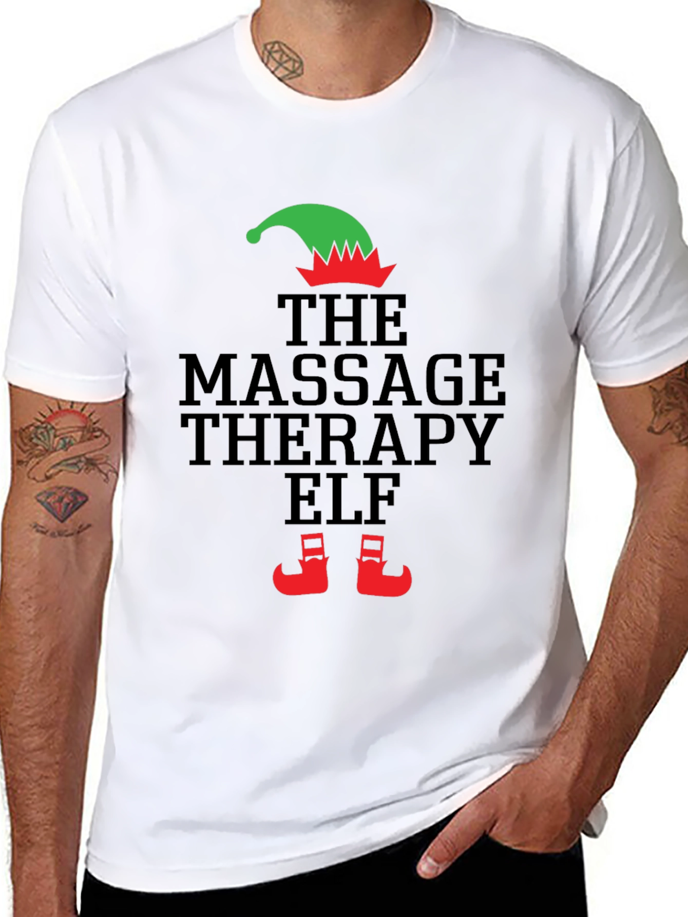 Massage Therapy Elf Christmas T-Shirt