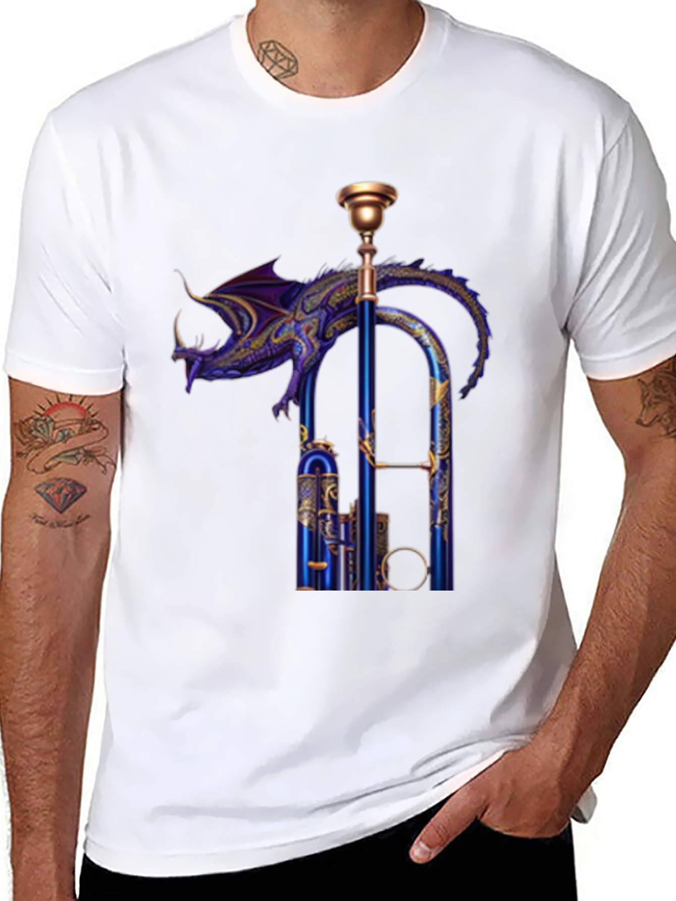 Dragon Trumpet Graphic T-Shirt
