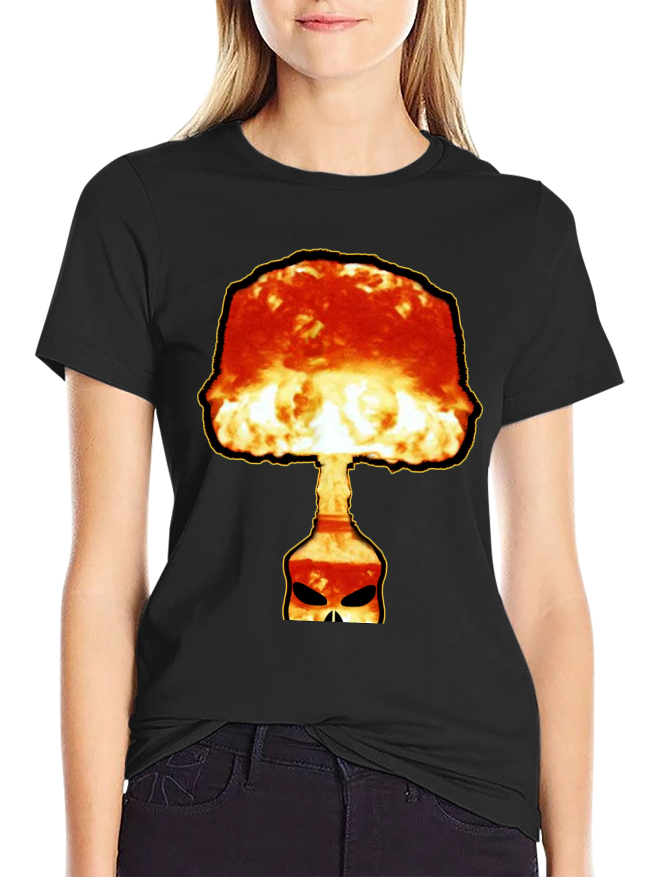 Atomic Skull Graphic Tee - Bold Black T-Shirt