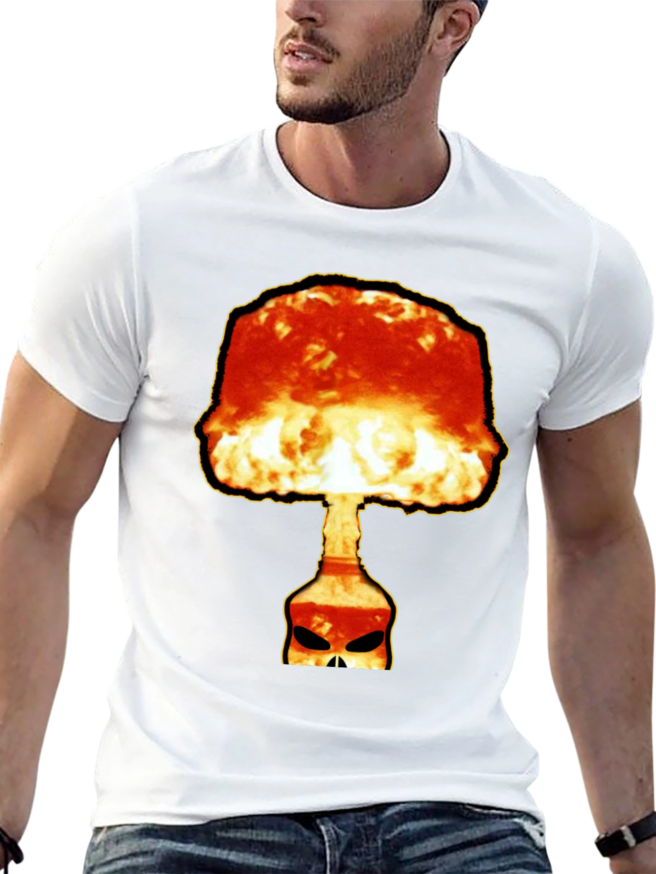 Atomic Skull Graphic Tee - Bold Black T-Shirt