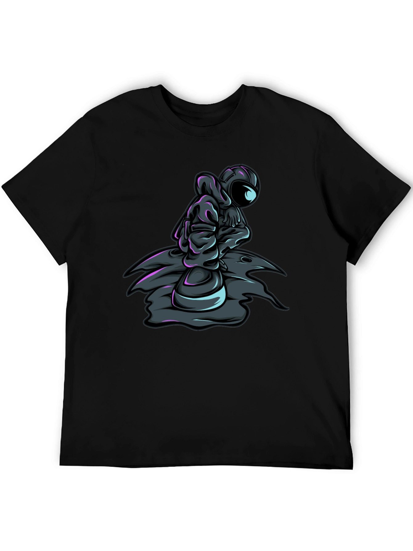 Astronaut Graphic Tee - Black Crew Neck T-Shirt