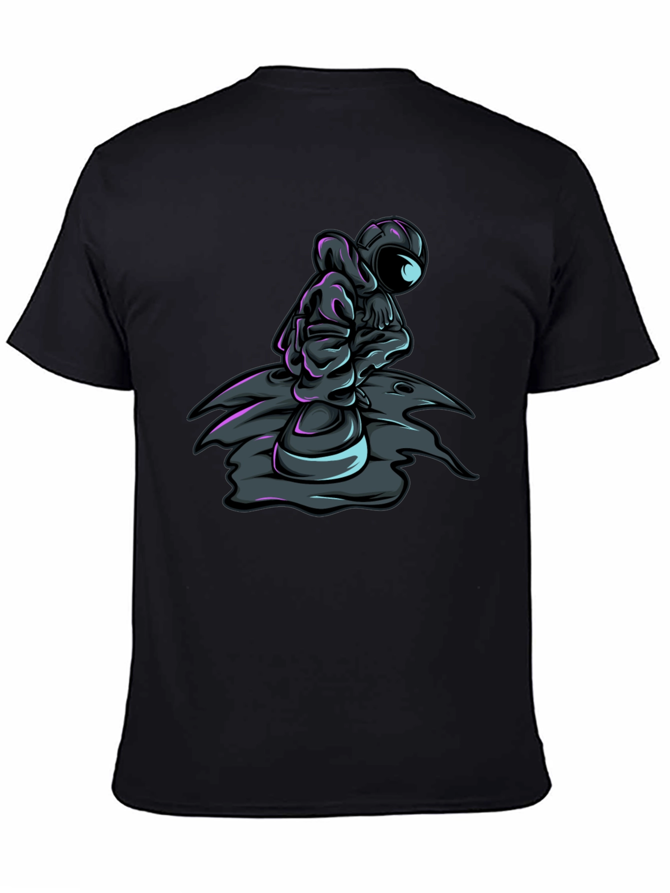 Astronaut Graphic Tee - Black Crew Neck T-Shirt